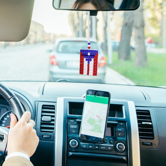 Vibe Tribe Flags Accessories - Puerto Rico Country Flag Car Rearview Mirror Danglers, Car Charm, Car Accessory